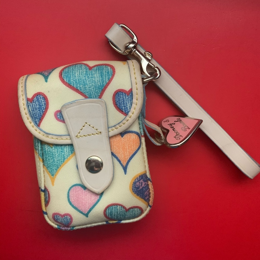 Dooney & Bourke Multicolor Hearts Ivory Wristlet